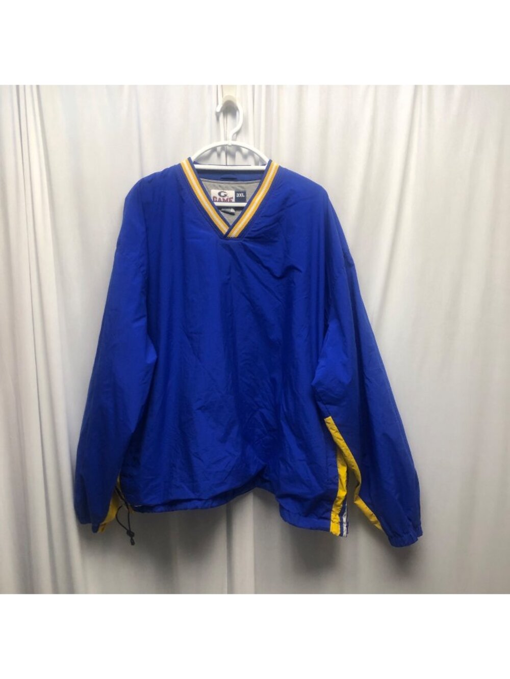 Game Sportswear Pullover Jacket Mens Size 3XL Blue Yellow Lined Windbreaker